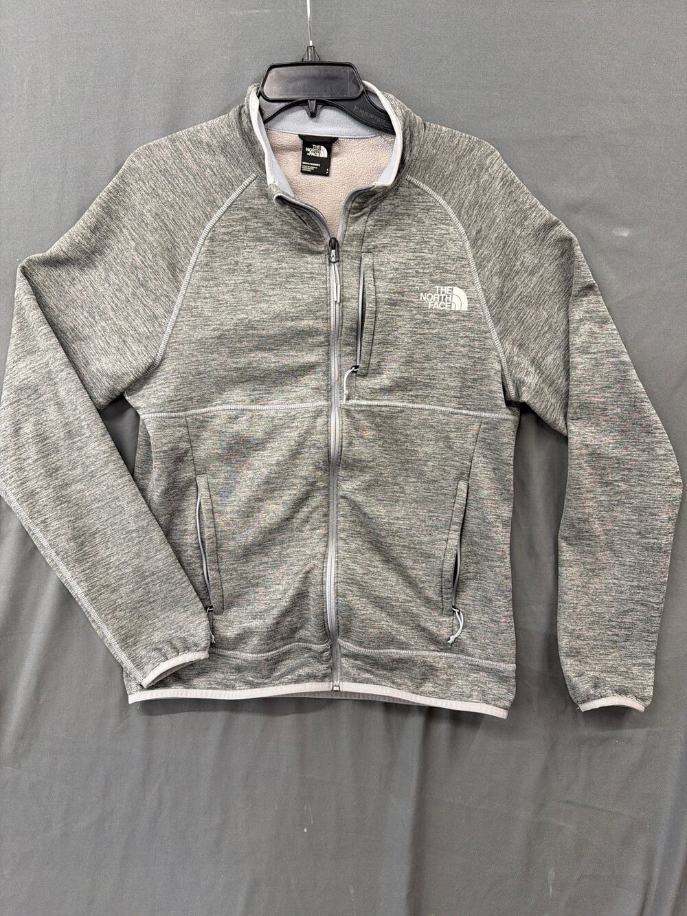 The North Face Men's Small Gray Full Zip Fleece Jacket Gordon Lyons Chest Pocket